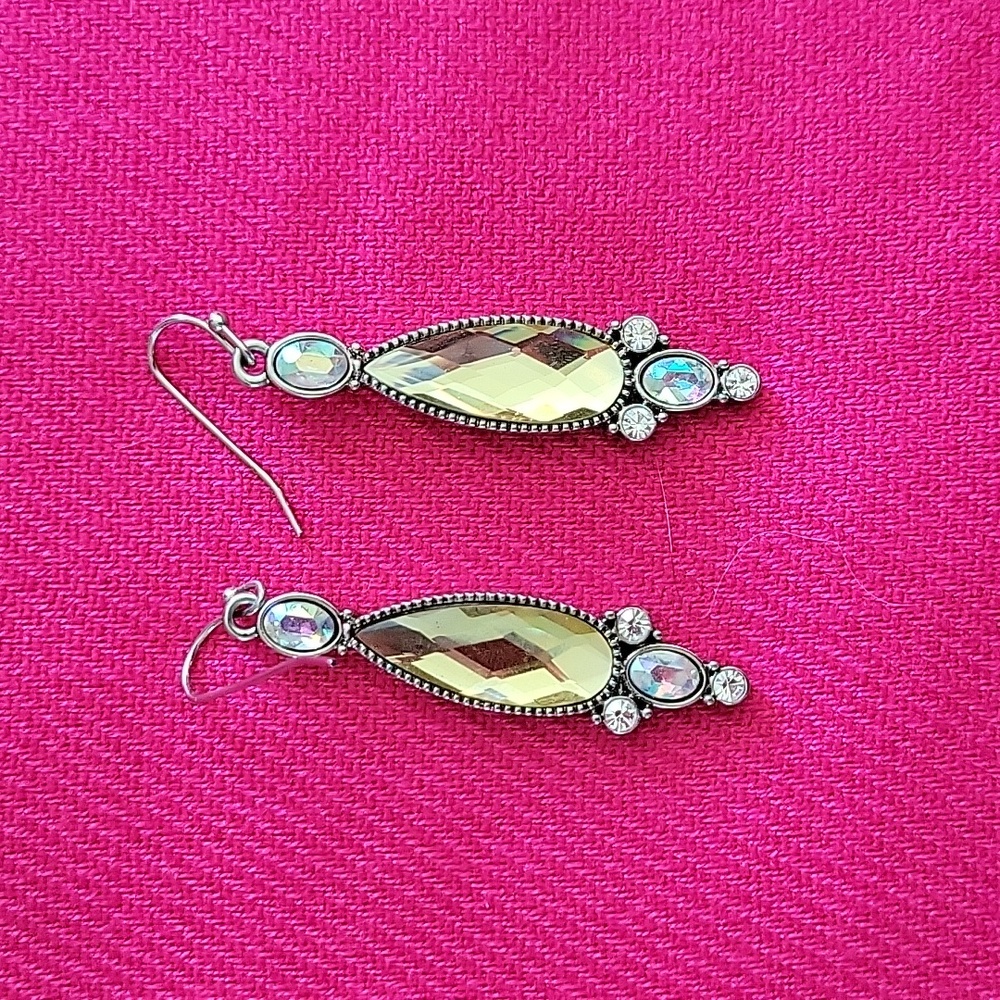 Lia Sophia Ballet Flats Cut Crystal Dangle Earrings